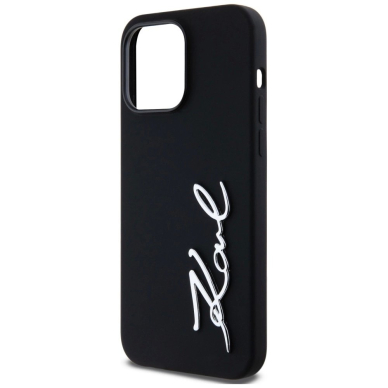 Karl Lagerfeld Silikoninis Metal Script Logo Dėklas skirtas iPhone 14 Pro Max Juodas 5