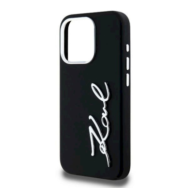 Karl Lagerfeld Silicone Metal Script Logo dėklas iPhone 15 Pro - Juodas 5 Karl Lagerfeld Silicone Metal Script Logo dėklas iPhone 15 Pro - Juodas 5