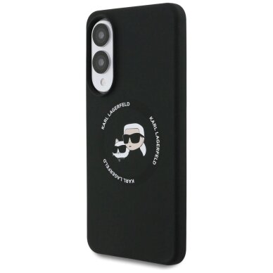 Samsung Galaxy S25 Edge dėklas Karl Lagerfeld Silicone Nauble Heads And Circle su MagSafe – juodas 1