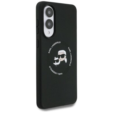 Samsung Galaxy S25 Edge dėklas Karl Lagerfeld Silicone Nauble Heads And Circle su MagSafe – juodas 3