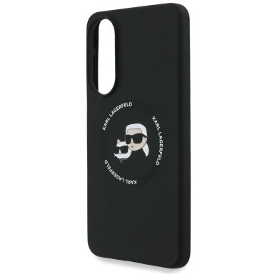 Samsung Galaxy S25 Edge dėklas Karl Lagerfeld Silicone Nauble Heads And Circle su MagSafe – juodas 5