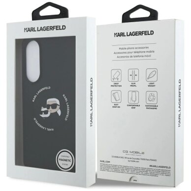 Samsung Galaxy S25 Edge dėklas Karl Lagerfeld Silicone Nauble Heads And Circle su MagSafe – juodas 7