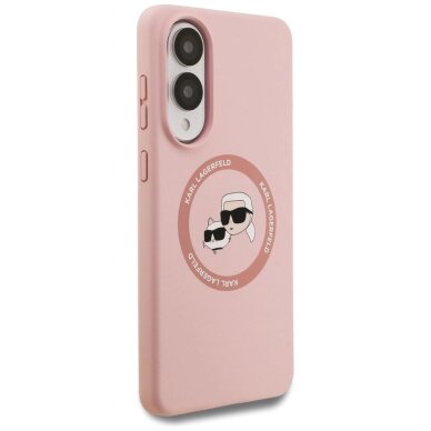 Samsung Galaxy S25 Edge dėklas Karl Lagerfeld Silicone Nauble Heads And Circle su MagSafe – rožinis 3