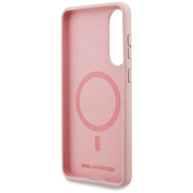 Samsung Galaxy S25 Edge dėklas Karl Lagerfeld Silicone Nauble Heads And Circle su MagSafe – rožinis 6