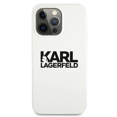 Karl Lagerfeld Silikoninis Stack Logo Dėklas skirtas iPhone 13 Pro / 13 6.1" - Baltas 2