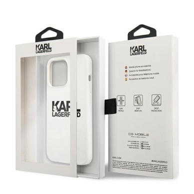 Karl Lagerfeld Silikoninis Stack Logo Dėklas skirtas iPhone 13 Pro / 13 6.1&quot; - Baltas 7