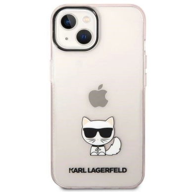 Karl Lagerfeld Permatomas Choupette Body Dėklas skirtas iPhone 14 Plus / 15 Plus 6.7&quot; - Rožinis 2