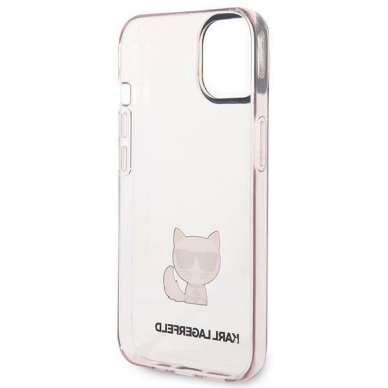 Karl Lagerfeld Permatomas Choupette Body Dėklas skirtas iPhone 14 Plus / 15 Plus 6.7&quot; - Rožinis 6