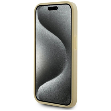 iPhone 15 Pro Max Karl Lagerfeld Wrinkled Metal Signature dėklas - auksinis 4