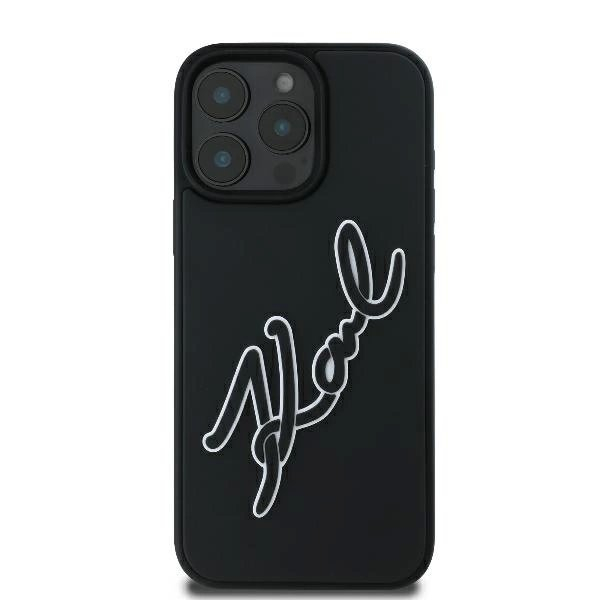 Dėklas Karl Lagerfeld 3D Rubber Bicolor Signature iPhone 16 Pro - Juodas 2 Dėklas Karl Lagerfeld 3D Rubber Bicolor Signature iPhone 16 Pro - Juodas 2
