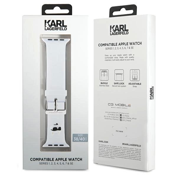 Apyrankė Karl Lagerfeld 3D Rubber Choupette Heads Strap for Apple Watch 38/40/41mm - Balta 3 Apyrankė Karl Lagerfeld 3D Rubber Choupette Heads Strap for Apple Watch 38/40/41mm - Balta 3