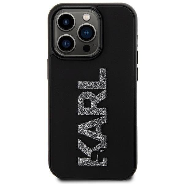 Orginalus dėklas Karl Lagerfeld 3D Rubber Glitter Logo case skirta iPhone 15 Pro Max - Juodas 2
