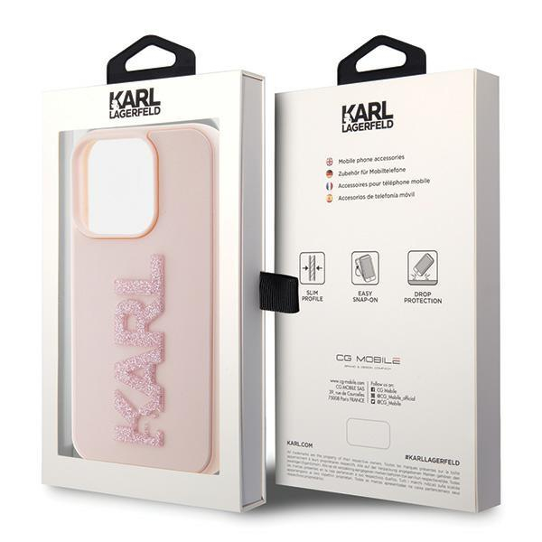 Karl Lagerfeld 3D Rubber Glitter Logo case for iPhone 15 Pro Max - pink 7 Karl Lagerfeld 3D Rubber Glitter Logo case for iPhone 15 Pro Max - pink 7