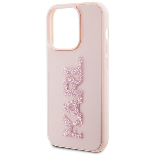 Karl Lagerfeld 3D Rubber Glitter Logo case for iPhone 15 Pro - pink 5 Karl Lagerfeld 3D Rubber Glitter Logo case for iPhone 15 Pro - pink 5