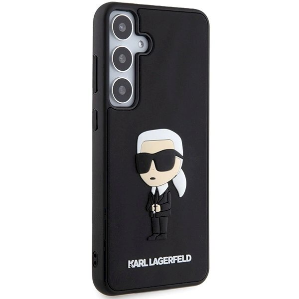 Karl Lagerfeld 3D Rubber Ikonik dėklas Samsung Galaxy S24 - Juodas 3 Karl Lagerfeld 3D Rubber Ikonik dėklas Samsung Galaxy S24 - Juodas 3