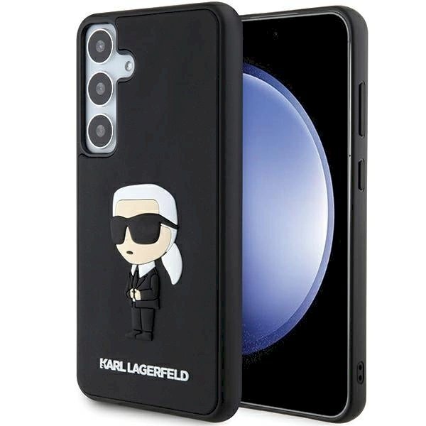 Karl Lagerfeld 3D Rubber Ikonik dėklas Samsung Galaxy S24 - Juodas Karl Lagerfeld 3D Rubber Ikonik dėklas Samsung Galaxy S24 - Juodas