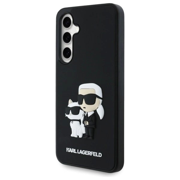 Samsung Galaxy S24 FE Karl Lagerfeld 3D Rubber Karl&Choupette dėklas - juodas 1 Samsung Galaxy S24 FE Karl Lagerfeld 3D Rubber Karl&Choupette dėklas - juodas 1