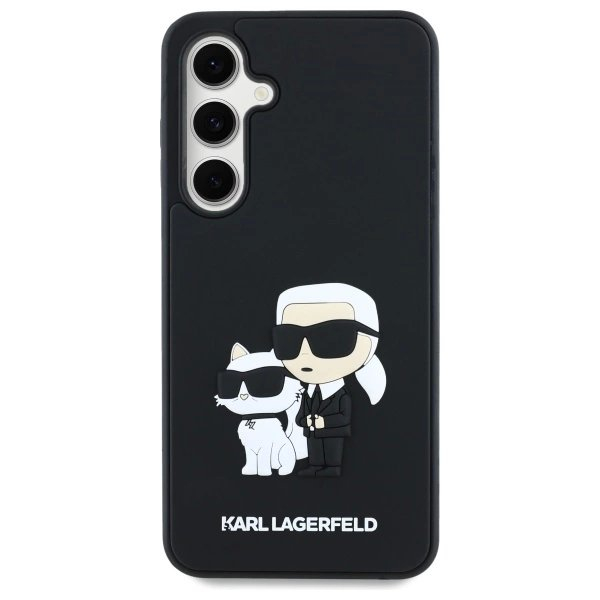Samsung Galaxy S24 FE Karl Lagerfeld 3D Rubber Karl&Choupette dėklas - juodas 2