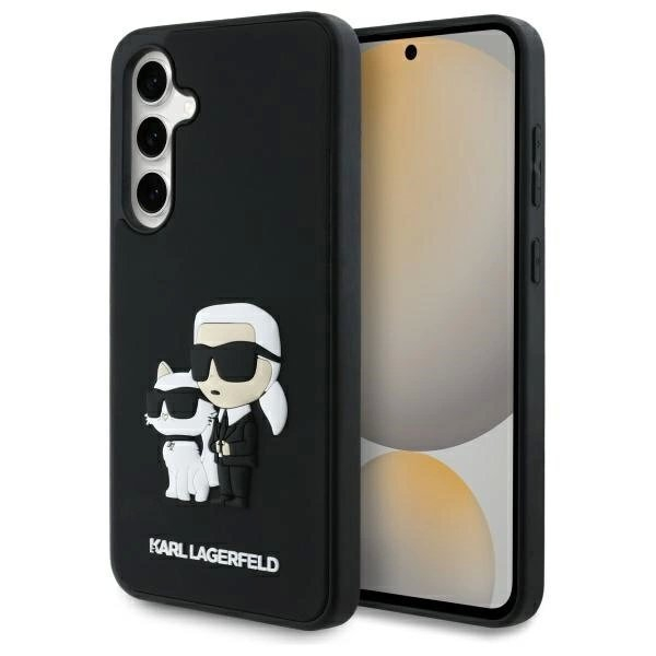 Samsung Galaxy S24 FE Karl Lagerfeld 3D Rubber Karl&Choupette dėklas - juodas Samsung Galaxy S24 FE Karl Lagerfeld 3D Rubber Karl&Choupette dėklas - juodas