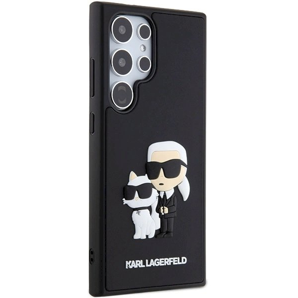 Samsung Galaxy S24 Ultra Karl Lagerfeld 3D Rubber Karl & Choupette dėklas – juodas 3