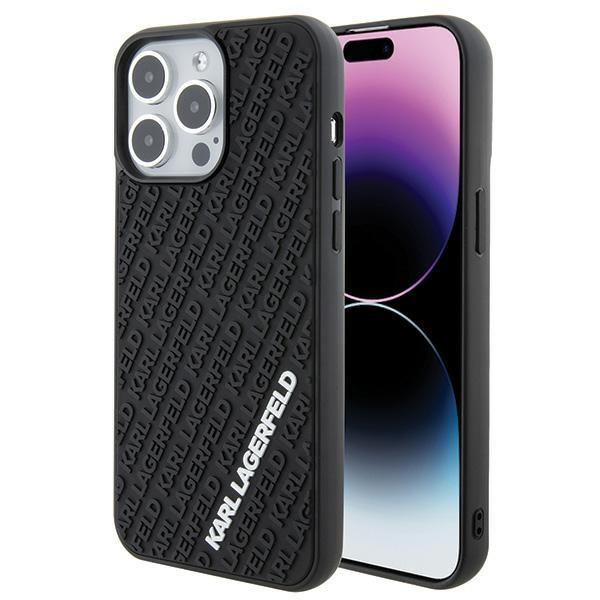 Karl Lagerfeld 3D Rubber Multi Logo case for iPhone 15 Pro Max - black Karl Lagerfeld 3D Rubber Multi Logo case for iPhone 15 Pro Max - black