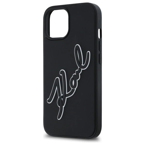 iPhone 15 Karl Lagerfeld 3D Rubber Signature dėklas - juodas 5 iPhone 15 Karl Lagerfeld 3D Rubber Signature dėklas - juodas 5