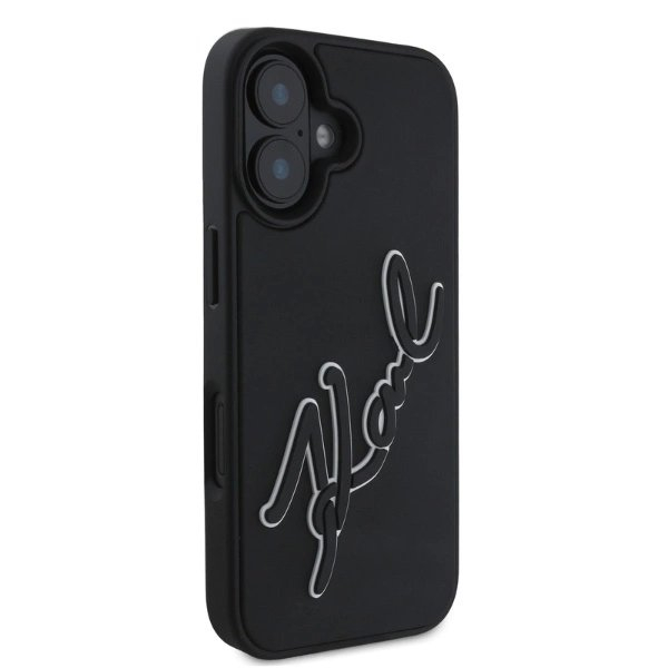 Dėklas Karl Lagerfeld 3D Rubber Signature iPhone 16 - Juodas 1 Dėklas Karl Lagerfeld 3D Rubber Signature iPhone 16 - Juodas 1