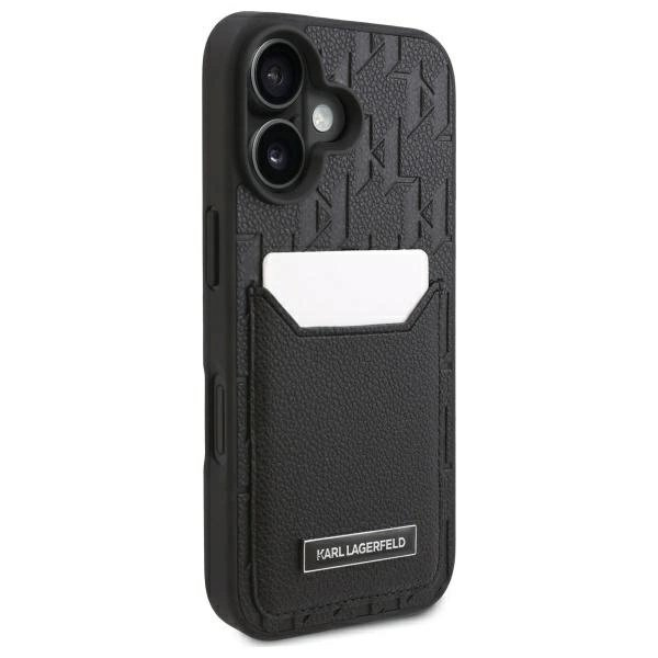 Dėklas Karl Lagerfeld Cardslots Monogram iPhone 16 - Juodas 3 Dėklas Karl Lagerfeld Cardslots Monogram iPhone 16 - Juodas 3