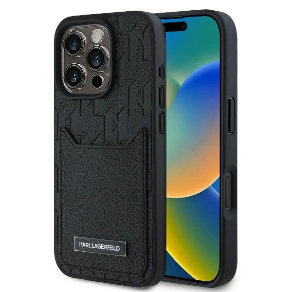 Dėklas Karl Lagerfeld Cardslots Monogram iPhone 16 Pro Max  - Juodas Dėklas Karl Lagerfeld Cardslots Monogram iPhone 16 Pro Max  - Juodas