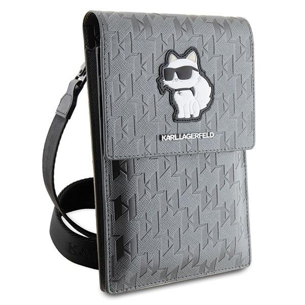 Orginalus dėklas Karl Lagerfeld Case KLWBSAKHPCG Handbag - Silver Saffiano Monogram Choupette 2 Orginalus dėklas Karl Lagerfeld Case KLWBSAKHPCG Handbag - Silver Saffiano Monogram Choupette 2