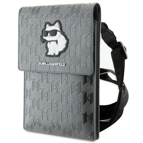 Orginalus dėklas Karl Lagerfeld Case KLWBSAKHPCG Handbag - Silver Saffiano Monogram Choupette Orginalus dėklas Karl Lagerfeld Case KLWBSAKHPCG Handbag - Silver Saffiano Monogram Choupette