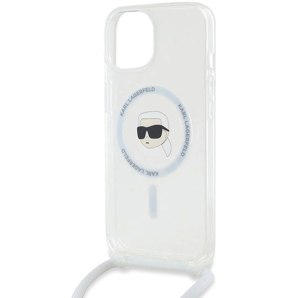 Karl Lagerfeld Crossbody IML Karl Head MagSafe dėklas iPhone 15 / 14 / 13 - Permatomas 4 Karl Lagerfeld Crossbody IML Karl Head MagSafe dėklas iPhone 15 / 14 / 13 - Permatomas 4