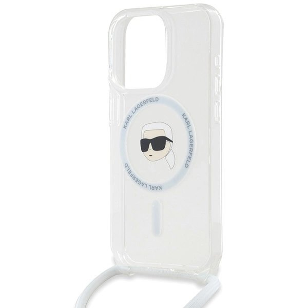 Karl Lagerfeld Crossbody IML Karl Head MagSafe dėklas iPhone 15 Pro - Permatomas 4 Karl Lagerfeld Crossbody IML Karl Head MagSafe dėklas iPhone 15 Pro - Permatomas 4