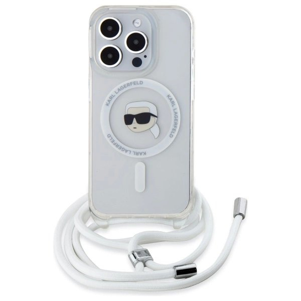 Dėklas Karl Lagerfeld Crossbody IML Karl Head Magsafe  iPhone 16 Pro Max - Skaidrus 1 Dėklas Karl Lagerfeld Crossbody IML Karl Head Magsafe  iPhone 16 Pro Max - Skaidrus 1