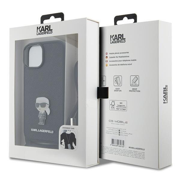 Karl Lagerfeld Crossbody Saffiano Monogram Metal Pin Karl & Choupette Case for iPhone 15 - Black 6 Karl Lagerfeld Crossbody Saffiano Monogram Metal Pin Karl & Choupette Case for iPhone 15 - Black 6