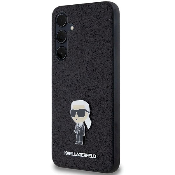 Samsung Galaxy A55 Karl Lagerfeld Fixed Glitter Ikonik Logo Metal Pin dėklas – juodas 1 Samsung Galaxy A55 Karl Lagerfeld Fixed Glitter Ikonik Logo Metal Pin dėklas – juodas 1