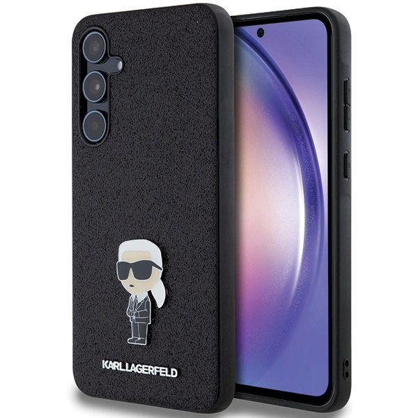 Samsung Galaxy A55 Karl Lagerfeld Fixed Glitter Ikonik Logo Metal Pin dėklas – juodas