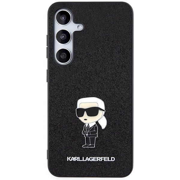 Karl Lagerfeld Fixed Glitter Ikonik Logo Metal Pin Dėklas skirtas Samsung Galaxy S24 - Juodas 2 Karl Lagerfeld Fixed Glitter Ikonik Logo Metal Pin Dėklas skirtas Samsung Galaxy S24 - Juodas 2