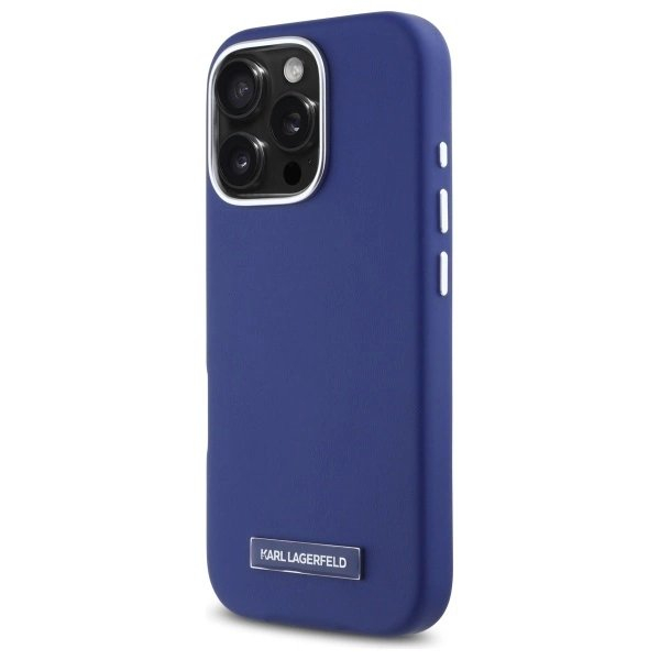 Dėklas Karl Lagerfeld FW Metal Plate MagSafe iPhone 16 Pro - Blue 1 Dėklas Karl Lagerfeld FW Metal Plate MagSafe iPhone 16 Pro - Blue 1