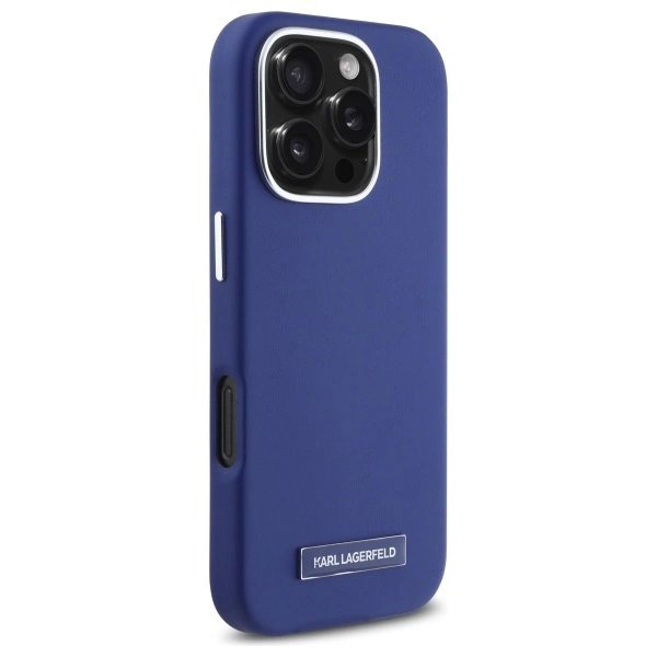 Dėklas Karl Lagerfeld FW Metal Plate MagSafe iPhone 16 Pro - Blue 3 Dėklas Karl Lagerfeld FW Metal Plate MagSafe iPhone 16 Pro - Blue 3