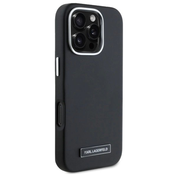 iPhone 16 Pro Max Karl Lagerfeld FW Metal Plate MagSafe dėklas – juodas 3 iPhone 16 Pro Max Karl Lagerfeld FW Metal Plate MagSafe dėklas – juodas 3