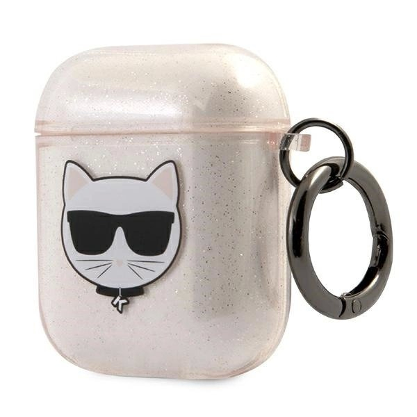 Karl Lagerfeld Glitter Choupette Dėklas skirtas AirPods 1 / 2 - Auksinis 2 Karl Lagerfeld Glitter Choupette Dėklas skirtas AirPods 1 / 2 - Auksinis 2