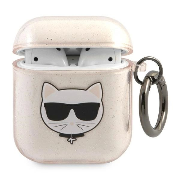 Karl Lagerfeld Glitter Choupette Dėklas skirtas AirPods 1 / 2 - Auksinis