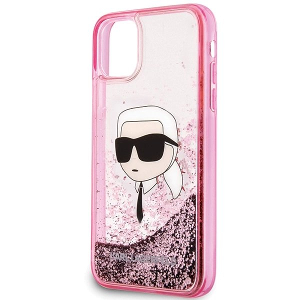 Karl Lagerfeld Glitter Karl Head iPhone 11/XR Case - rožinis 2 Karl Lagerfeld Glitter Karl Head iPhone 11/XR Case - rožinis 2