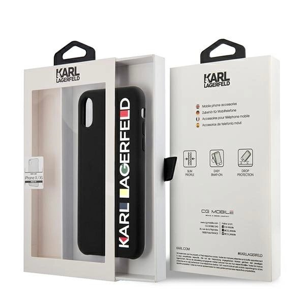 Karl Lagerfeld Blizgus Bauhaus iPhone X/XS Dėklas - Juodas 7
