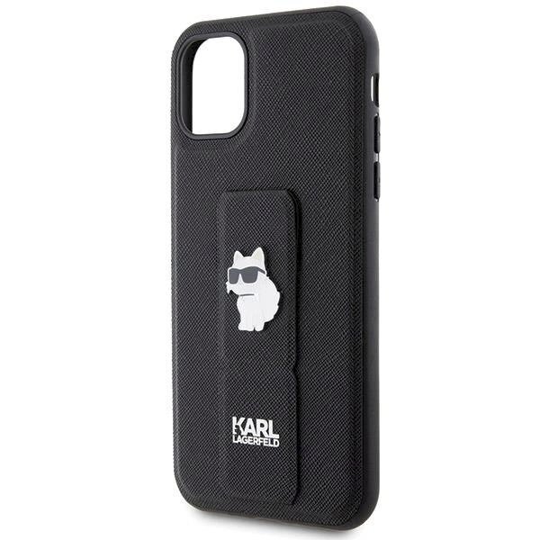 Karl Lagerfeld Gripstand Saffiano Choupette Pins Dėklas skirtas iPhone 11 / Xr - Juodas 5 Karl Lagerfeld Gripstand Saffiano Choupette Pins Dėklas skirtas iPhone 11 / Xr - Juodas 5
