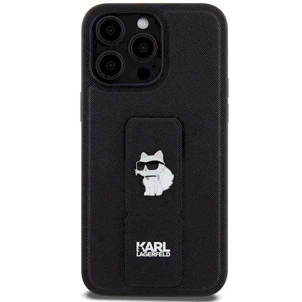 Karl Lagerfeld Gripstand Saffiano Choupette Pins Dėklas skirtas iPhone 13 Pro Max - Juodas 2 Karl Lagerfeld Gripstand Saffiano Choupette Pins Dėklas skirtas iPhone 13 Pro Max - Juodas 2