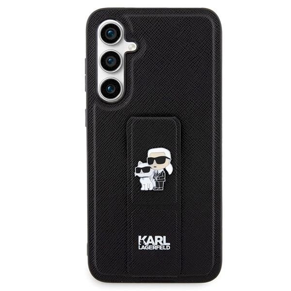 Dėklas Karl Lagerfeld Gripstand Saffiano Karl&Choupette Pins case for Samsung Galaxy S23 FE - Juodas 2 Dėklas Karl Lagerfeld Gripstand Saffiano Karl&Choupette Pins case for Samsung Galaxy S23 FE - Juodas 2