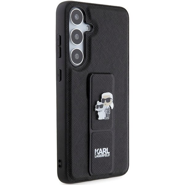 Karl Lagerfeld Gripstand Saffiano Karl Choupette Pins dėklas Samsung Galaxy S24 - Juodas 3 Karl Lagerfeld Gripstand Saffiano Karl Choupette Pins dėklas Samsung Galaxy S24 - Juodas 3