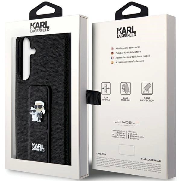 Karl Lagerfeld Gripstand Saffiano Karl Choupette Pins dėklas Samsung Galaxy S24 - Juodas 7 Karl Lagerfeld Gripstand Saffiano Karl Choupette Pins dėklas Samsung Galaxy S24 - Juodas 7